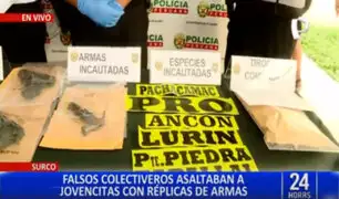 Surco: capturan a falsos colectiveros que asaltaban a jovencitas con réplica de armas