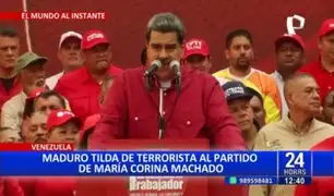 Venezuela: Nicolás Maduro califica de "terrorista" a partido político de María Corina Machado
