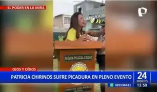 Congresista Patricia Chirinos es picada por abeja durante evento de la PNP