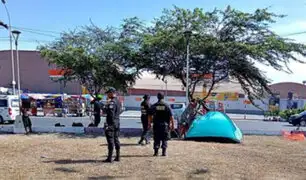 Trujillo: a solicitud de vecinos y comerciantes retiran extranjeros que pernoctaban en el óvalo La Marina