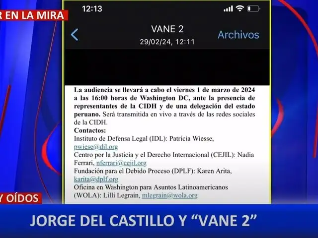 "Vane 2": Presunto alias de Patricia Benavides fue revelado por Jorge del Castillo