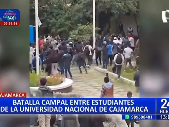 Cajamarca: Estudiantes de carreras distintas se enfrentan dentro de la Universidad Nacional