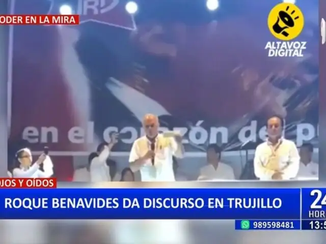 Roque Benavides brinda discurso en Trujillo: "Estamos aquí para fortalecer al APRA"