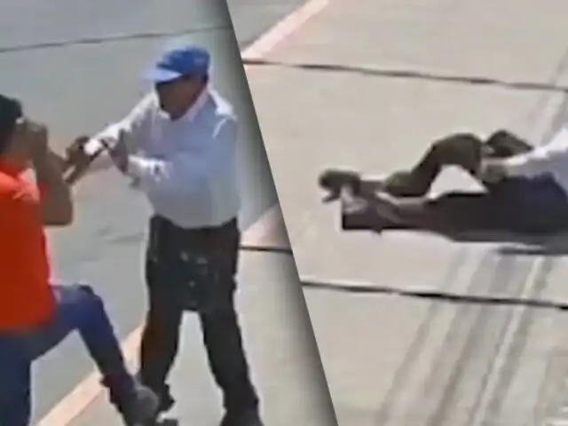 ¡Crueldad pura! colectivero golpea a anciano con prótesis en la pierna en Chimbote