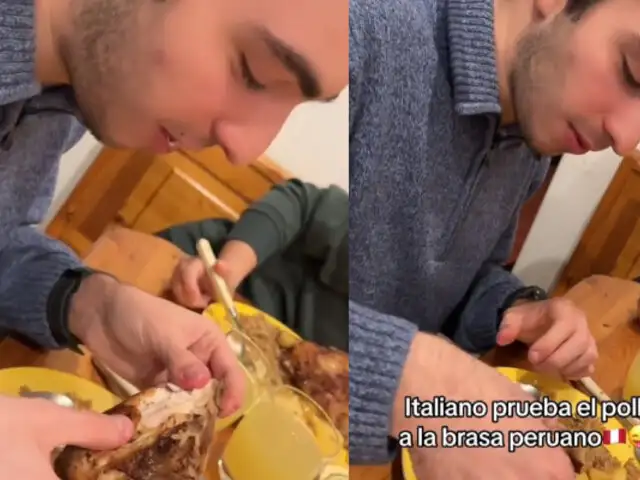 Italiano come pollo a la brasa y usuarios reaccionan: “Sin cubiertos y con la mano”