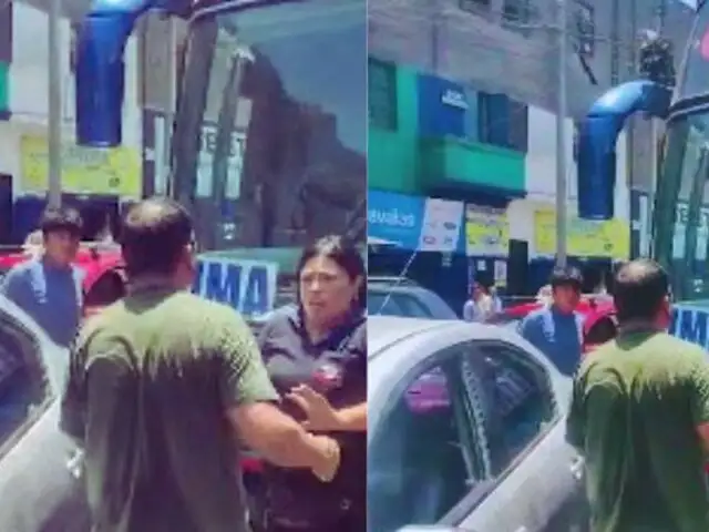 La Victoria: Taxista se agarra a golpes con chofer de bus y destruyen sus vehículos