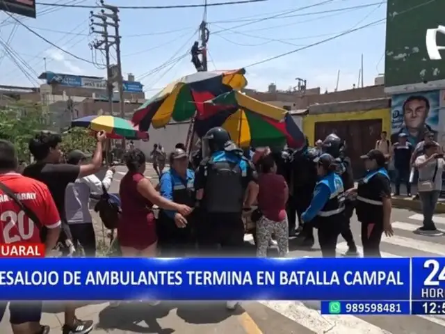 Huaral: desalojo de ambulantes termina en batalla campal