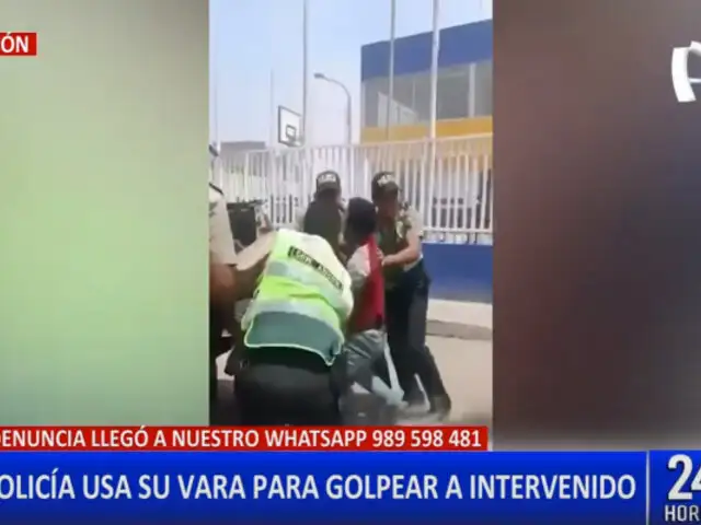 Ancón: policía utiliza su vara de seguridad para golpear a un intervenido
