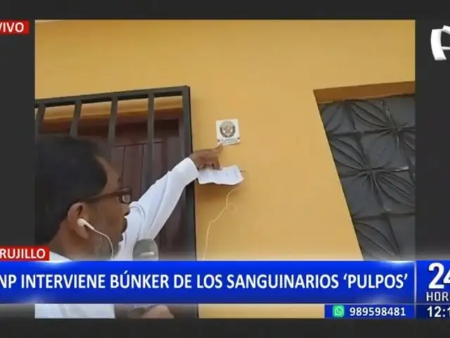 Trujillo: PNP deja mensaje a 'Los Pulpos' mediante adhesivos colocados en búnker y casas