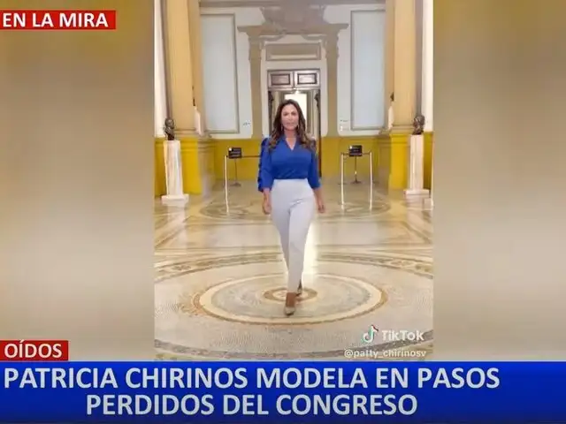 Congresista Chirinos convierte instalaciones del Parlamento en pasarela de modelaje