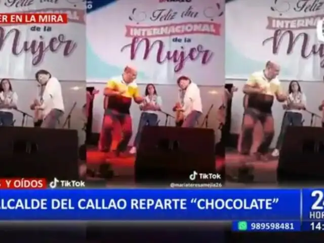 Repartió harto "chocolate": Alcalde del Callao se luce con pasos de baile durante evento