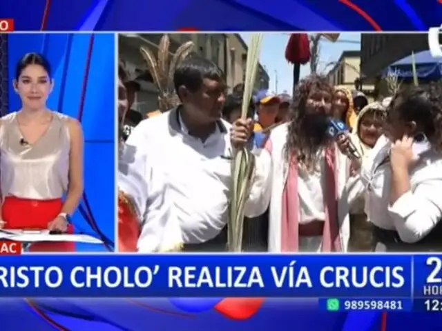 "Cristo Cholo" realiza vía crucis por Semana Santa