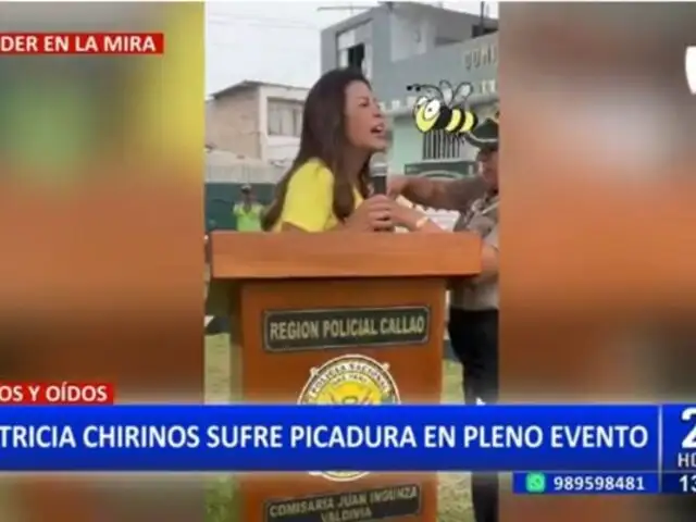 Congresista Patricia Chirinos es picada por abeja durante evento de la PNP