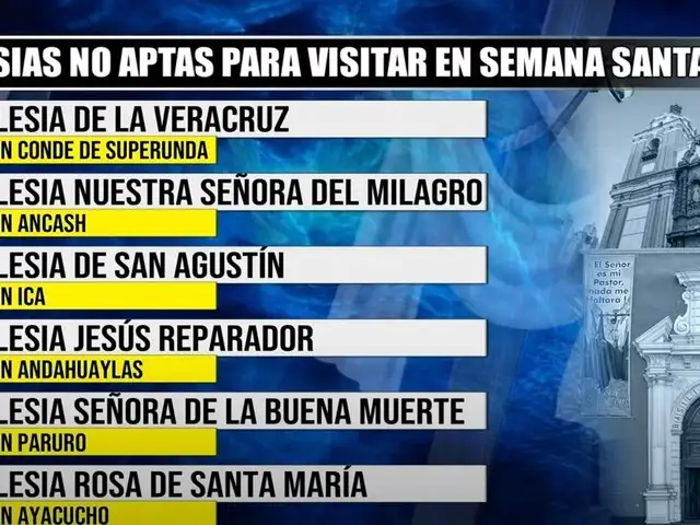 Semana Santa: estas son las iglesias que no están permitidas visitar en Centro de Lima
