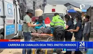Huancayo: carrera de caballos deja tres jinetes lesionados