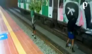 PNP captura a sujeto que vandalizó vagones del tren eléctrico​ en la Estación Mateo Pumacahua