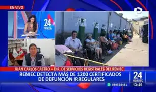 ¡Increíble! Reniec detectó más de 1 mil certificados de defunción irregulares desde el 2020