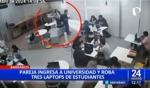Barranco: Pareja de delincuentes ingresa a universidad y roba 3 laptops de estudiantes