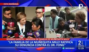 Madre de "Muñequita Milly" revela que abogada Rosa Bartra le ofreció dinero para dejar el caso