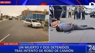 Balacera en San Miguel: un fallecido y dos detenidos en intento de robo a camión