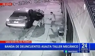 Banda de delincuentes asalta taller mecánico en San Martín de Porres