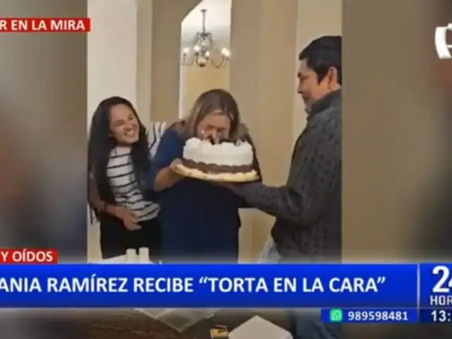 Congresista Tania Ramírez celebra su cumpleaños con "tortazo en la cara"