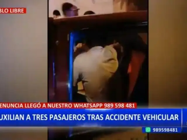 Pueblo Libre: Auxilian a pasajeros de taxi tras accidente vehicular