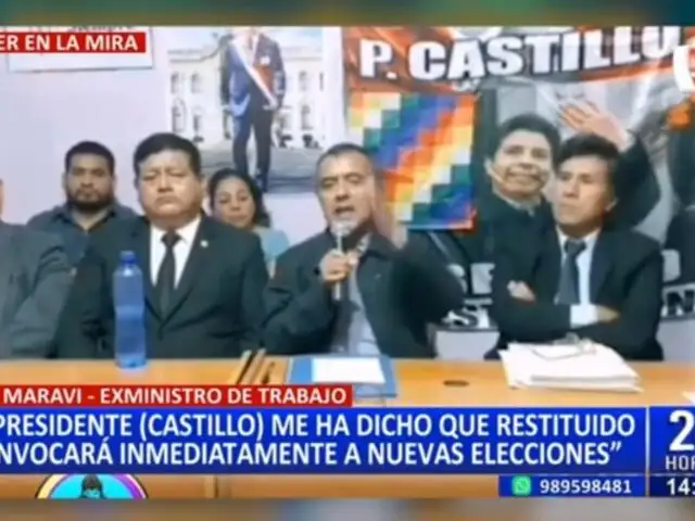 Íber Maraví: "Pedro Castillo me dijo que liberado y restituido convocará a elecciones inmediatas"