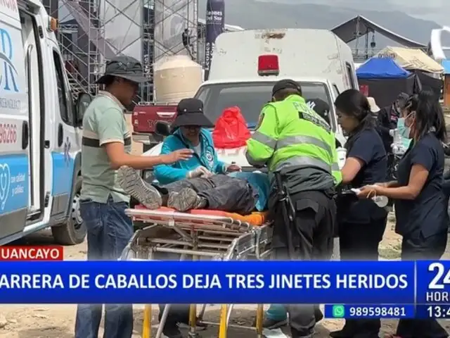 Huancayo: carrera de caballos deja tres jinetes lesionados
