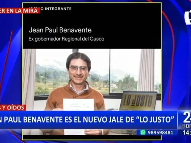 Jean Paul Benavente: Exgobernador de Cusco se suma al partido "Lo Justo"