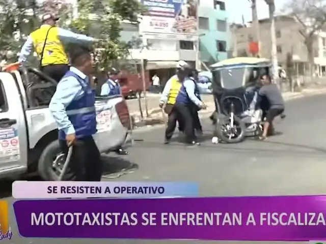 Mototaxistas y fiscalizadores de SMP se enfrentan durante operativo contra el transporte informal