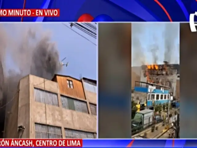 ¡Último minuto! se reporta incendio en edificio del Centro de Lima
