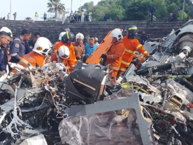 Al menos diez tripulantes muertos deja choque de dos helicópteros militares en Malasia