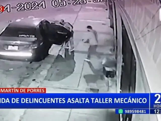 Banda de delincuentes asalta taller mecánico en San Martín de Porres