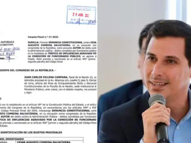 Fiscalía presentó denuncia contra excongresista César Combina por presunto tráfico de influencias