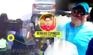 ¡Exclusivo! La fuga del alcalde Rennán Espinoza: imágenes exclusivas del burgomaestre rescatado por la puerta del conductor