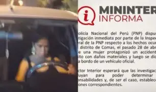 Inspectoría de la PNP abre investigación contra mujer que chocó e intentó fugar con carro del Mininter
