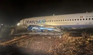 Avión Boeing 737 se despista al despegar y 10 personas quedan heridas