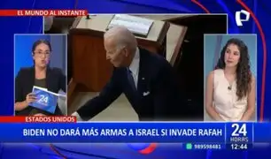 Joe Biden asegura que dejará de enviar armas a Israel si deciden invadir Rafah