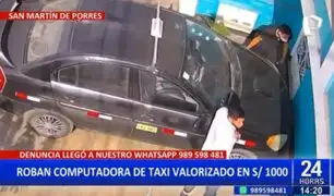 SMP: Delincuentes roban computadora de taxi valorizado en mil soles