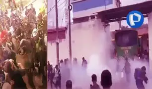Chanchamayo: estudiantes fueron dispersados con bombas lacrimógenas por la policía