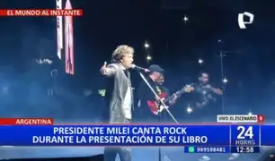 El show de Javier Milei: Presidente de Argentina cantó rock durante presentación de su libro