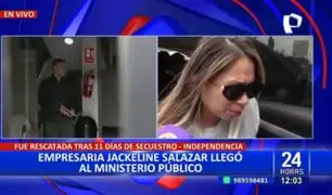 Jackeline Salazar: Empresaria rescatada llegó al Ministerio Público