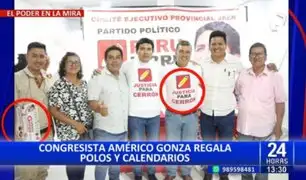 Américo Gonza regala polos exigiendo "justicia" para Vladimir Cerrón en Semana de Representación