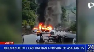 VRAEM: vecinos queman camioneta y casi lincha a presuntos delincuentes
