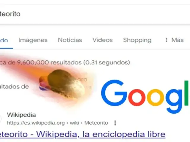 Google: descubre lo que sucede cuando escribes “meteorito” en el buscador