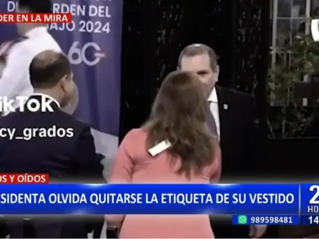 Dina Boluarte: Presidenta olvidó quitar la etiqueta de su vestido en ceremonia