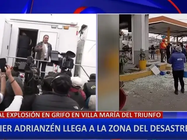 Villa María del Triunfo: Gustavo Adrianzén inspecciona daños tras explosión en estación de servicio