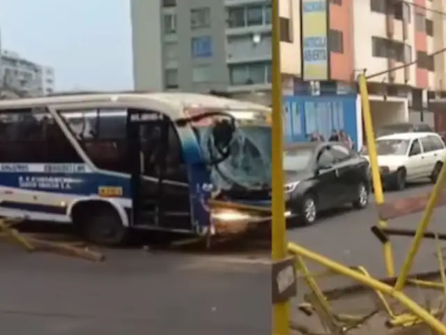 Breña: bus se despista y destroza paradero en avenida Brasil