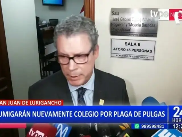 Morgan Quero anuncia que se fumigará nuevamente colegio con plaga de pulgas en SJL